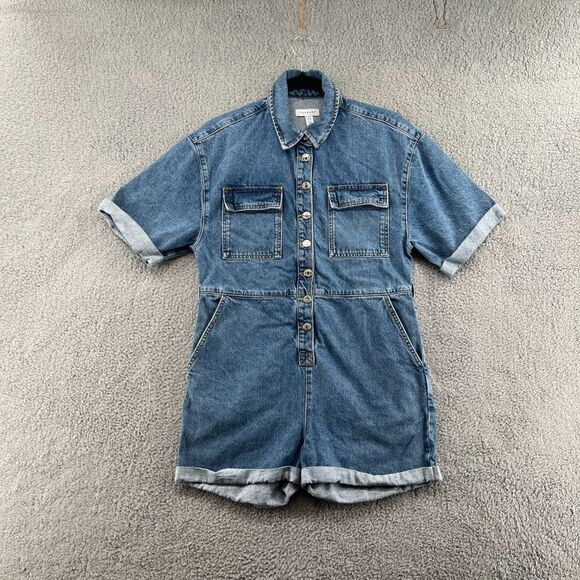 TOPSHOP Denim Buttondown Romper - Picture 1 of 10